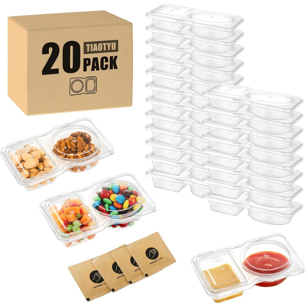 Meal Prep Veggie - Contenitori per snack riutilizzabili a 2